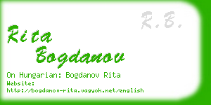 rita bogdanov business card